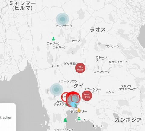 タイ感染オンラインマップ COVID-19 News Tracker (2)